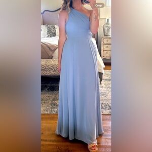 Azazie Dallas Chiffon Dusty Blue Bridesmaid Dress